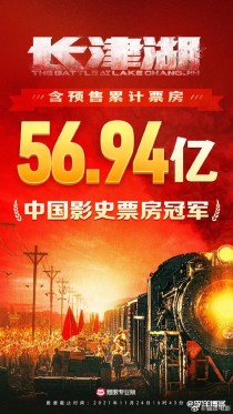 果然能打败吴京的只有吴京，长津湖超战狼2成中国影史票房冠军